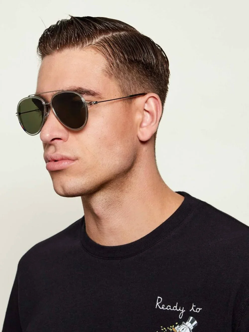Gucci GG1981S 005 Aviator Sunglasses - Transparent Grey/Silver\ Grey